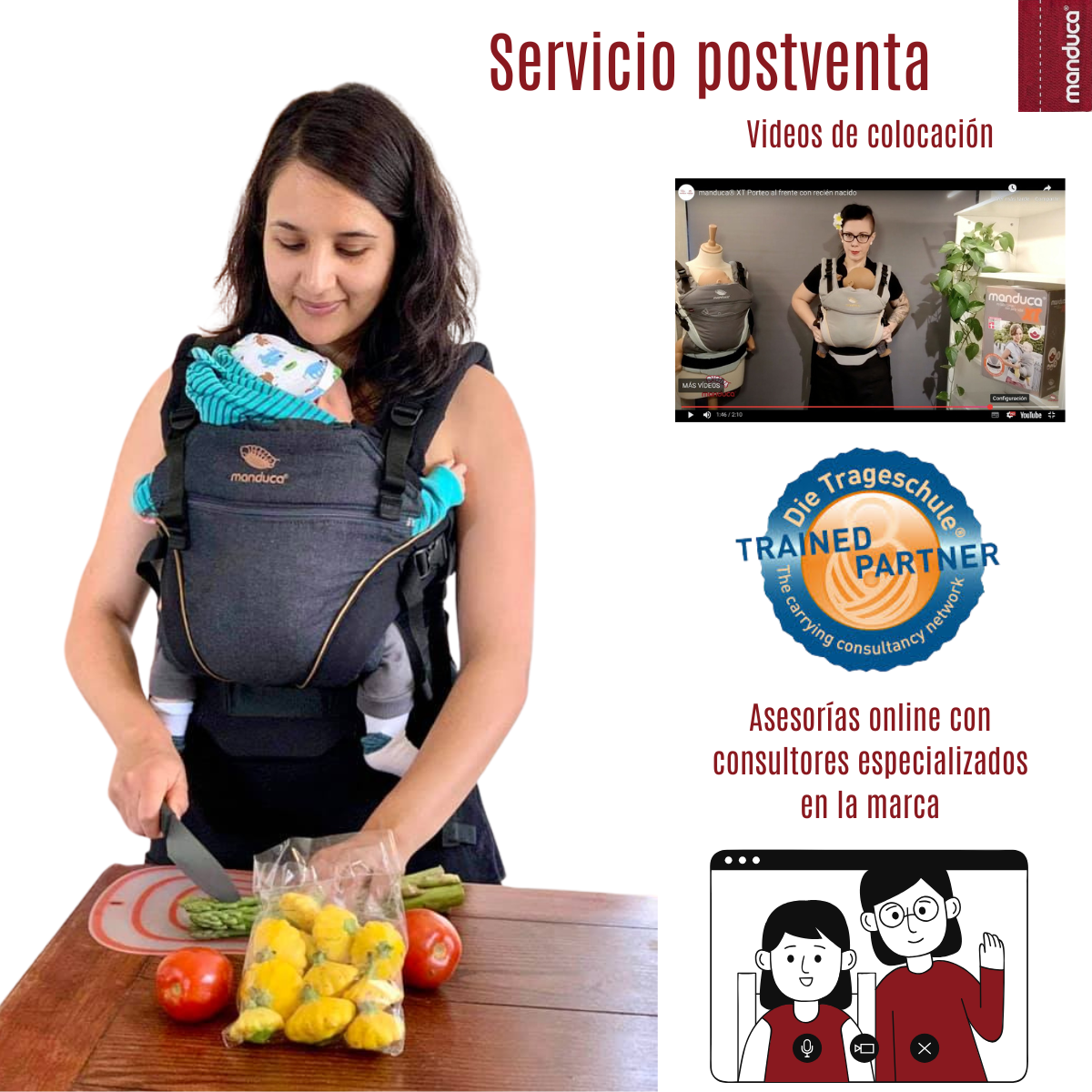 Manduca XT Denim Black Mochila Cangurera Ergonómica portabebés Evolutiva.