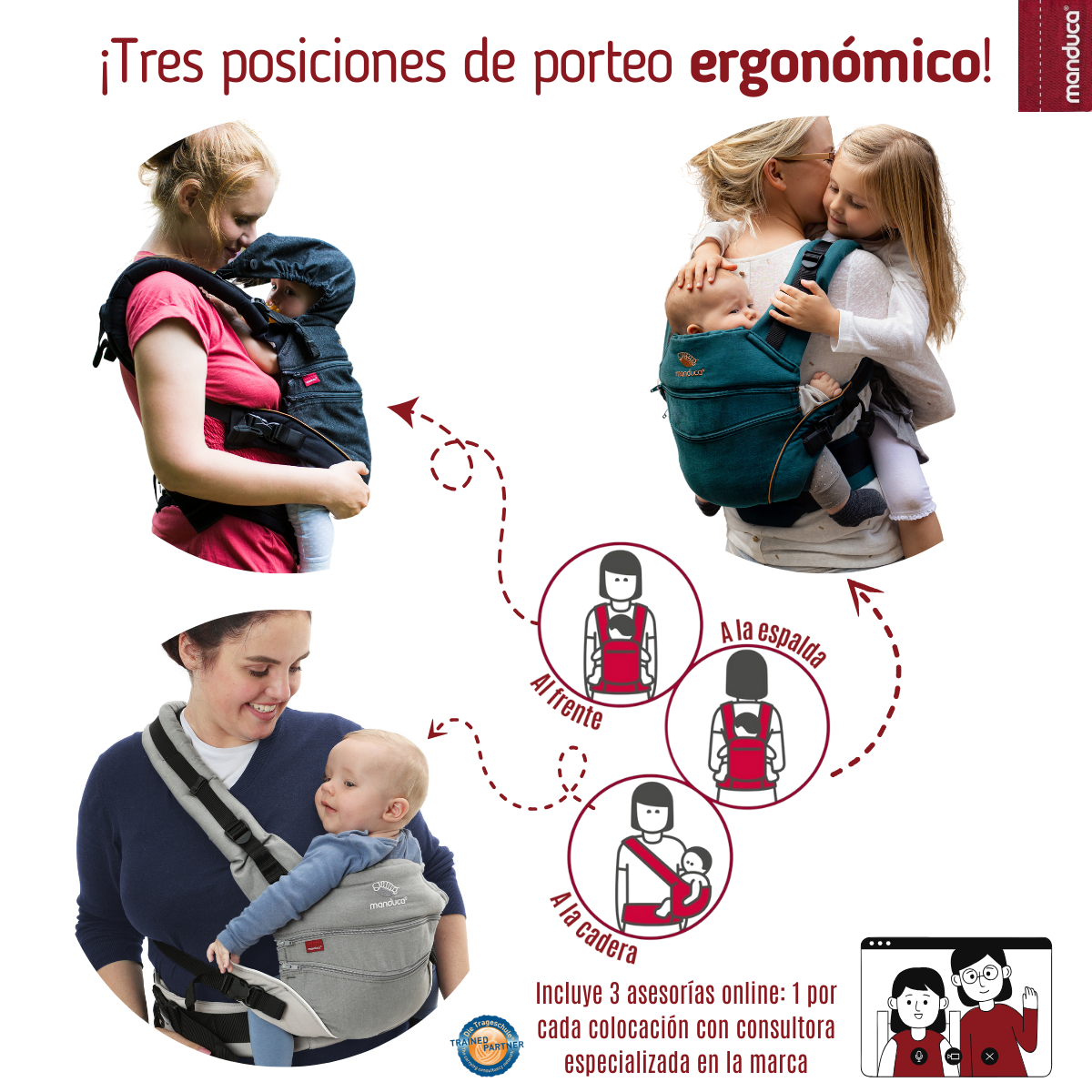 Manduca XT Denim Black Mochila Cangurera Ergonómica portabebés Evolutiva.