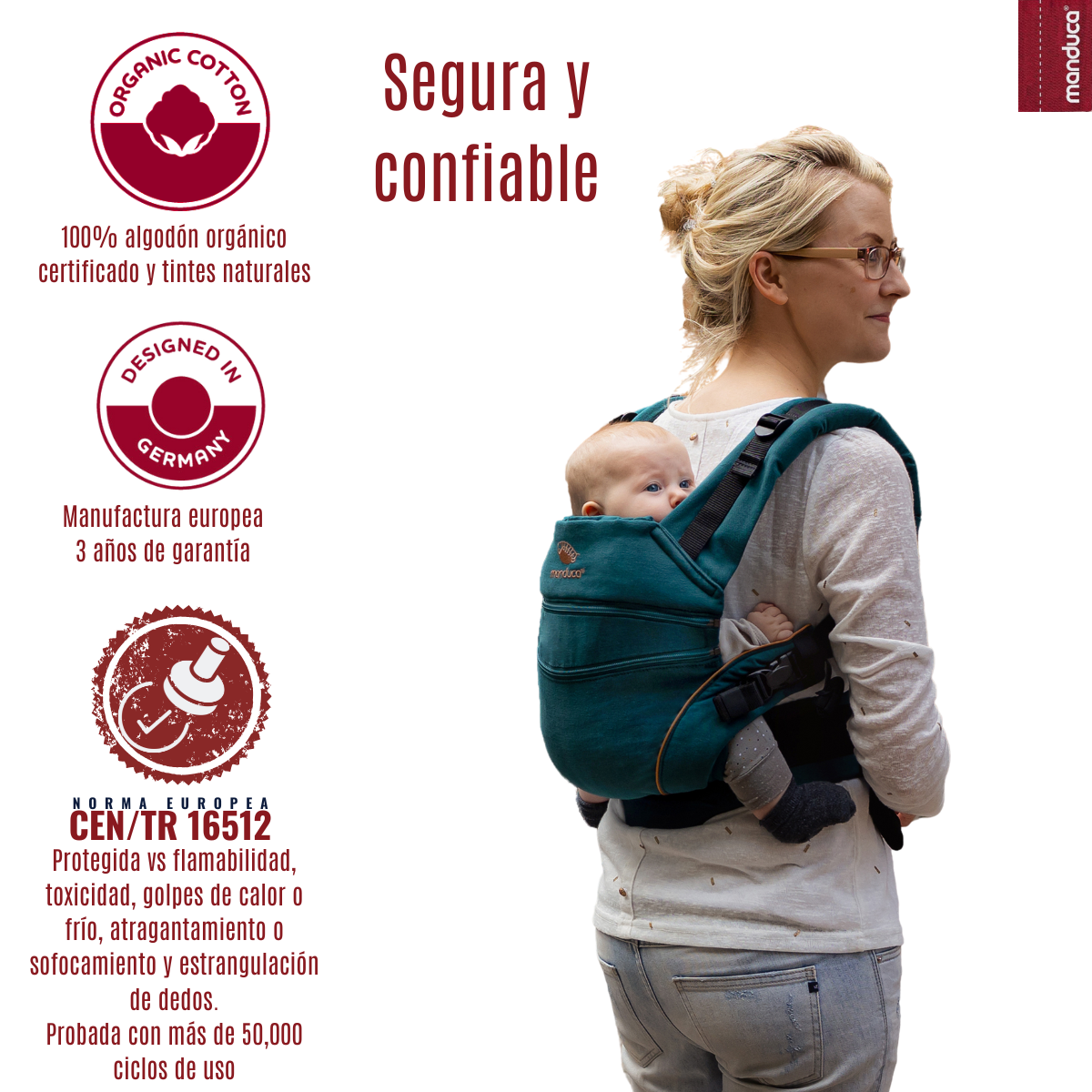 Manduca XT Denim Teal Mochila Cangurera Ergonómica portabebés Evolutiva.