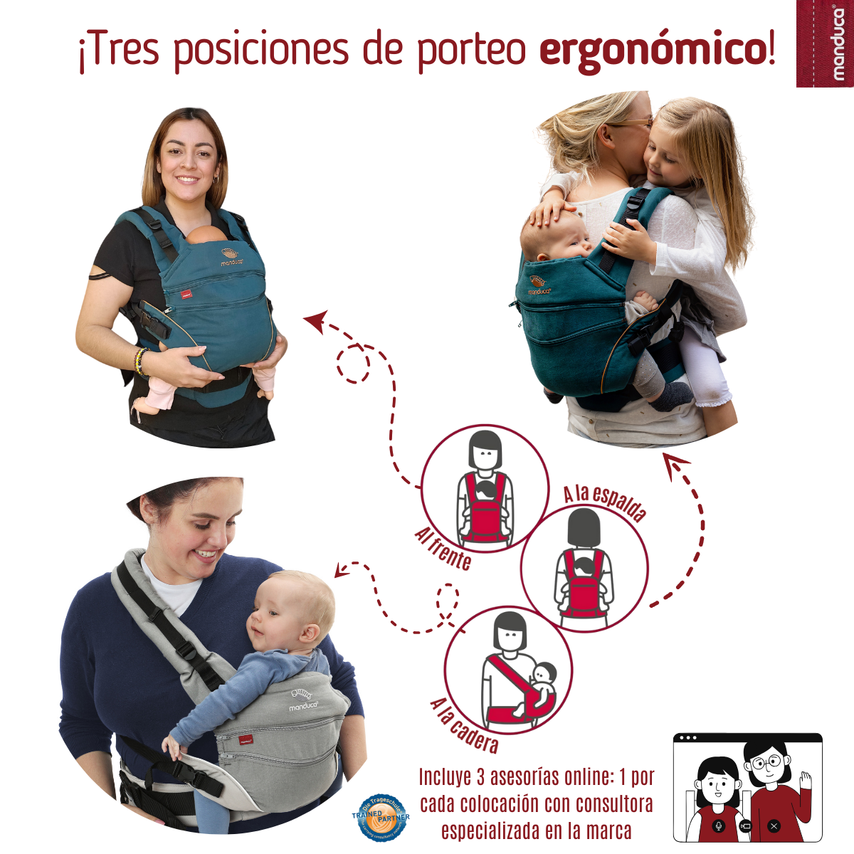 Manduca XT Denim Teal Mochila Cangurera Ergonómica portabebés Evolutiva.