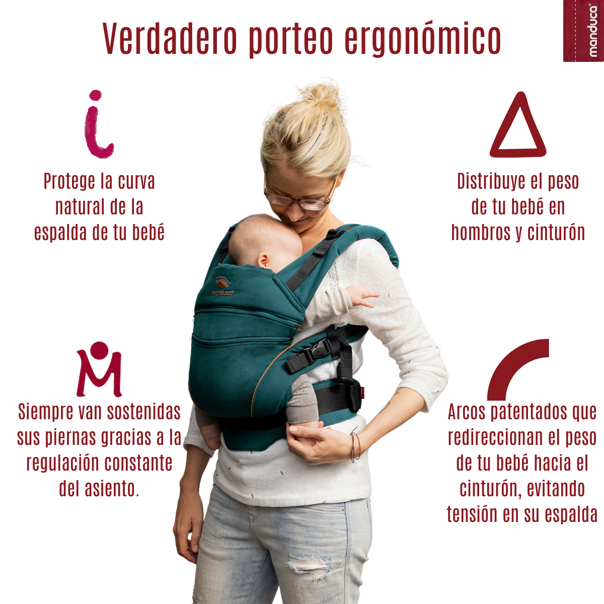 Manduca XT Denim Teal Mochila Cangurera Ergonómica portabebés Evolutiva.
