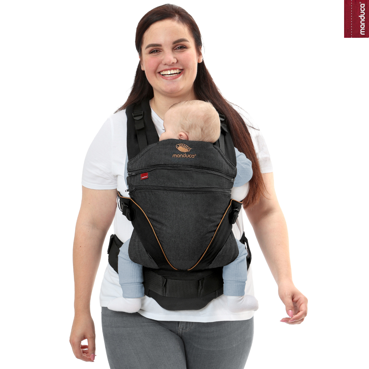 Manduca XT Denim Black Mochila Cangurera Ergonómica portabebés Evolutiva.