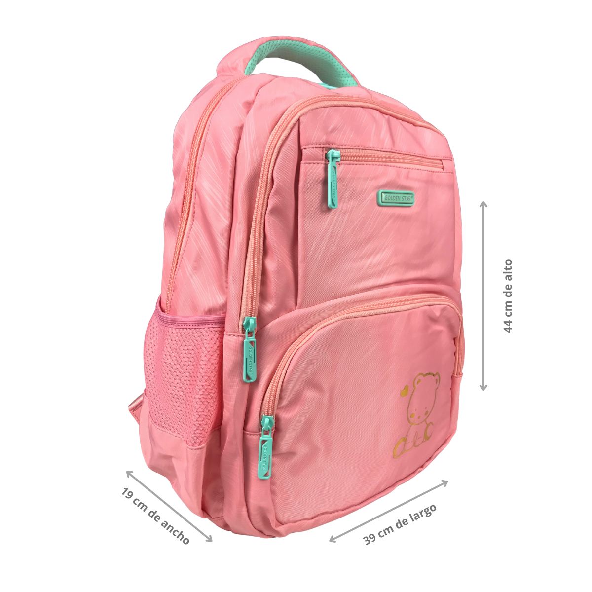Mochila Golden Star Primaria Osito De Niña Df-8987