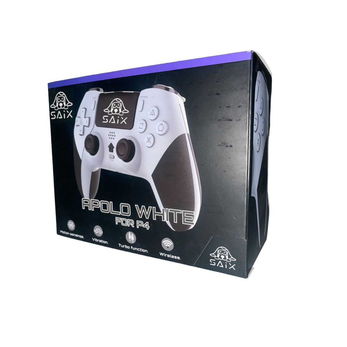 Control Inalámbrico SAIX Apolo White para PS4 – Sticks Antidrift, Turbo y Botones Personalizables