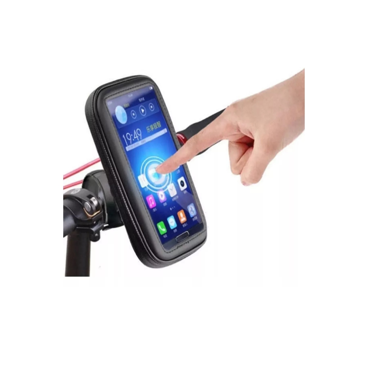 Soporte Base Porta Celular Impermeable Bicicleta Moto Negro ENDY1