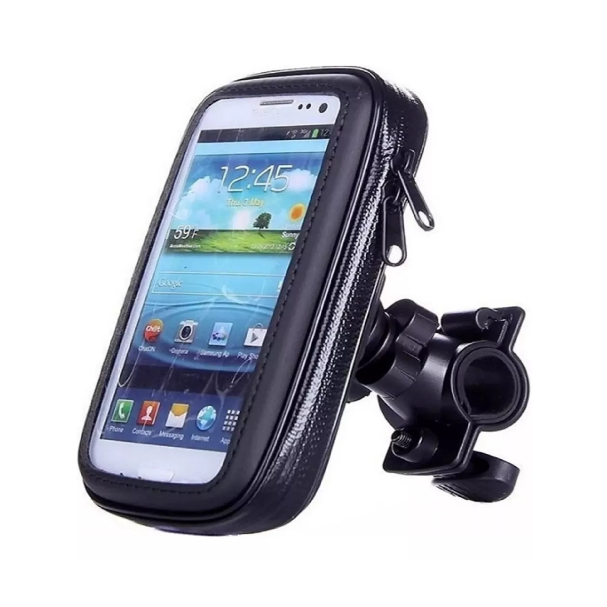 Soporte Base Porta Celular Impermeable Bicicleta Moto Negro ENDY1