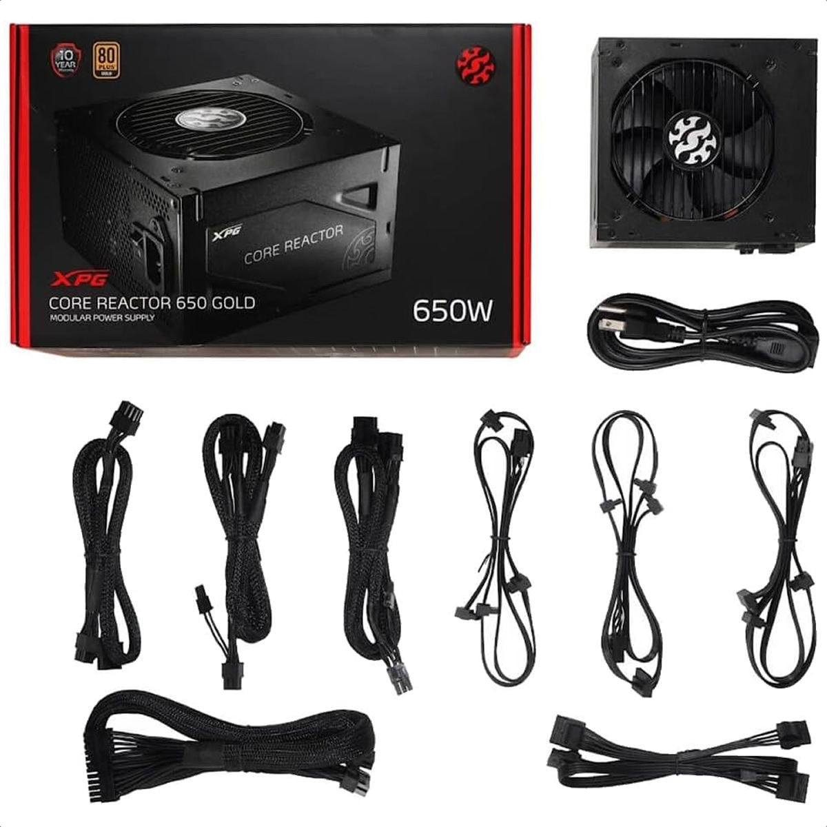 Fuente De Poder XPG CORE REACTOR 650W 80 Plus Gold Modular COREREACTOR650G-BKCUS