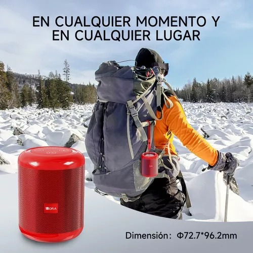 Bocina Portátil  1hora Mini Bluetooth Inalámbrica Color Rojo Mas  Mochila De Gran Capacidad Compartimiento Antirrobo Para Laptop Puerto 
