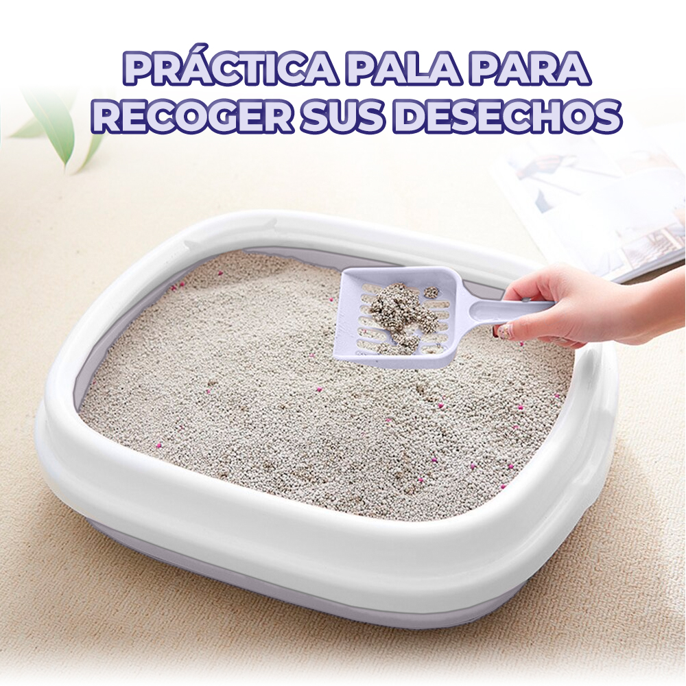 Arenero Plástico Para Gatos Con Pala Resistente Y Duradero 