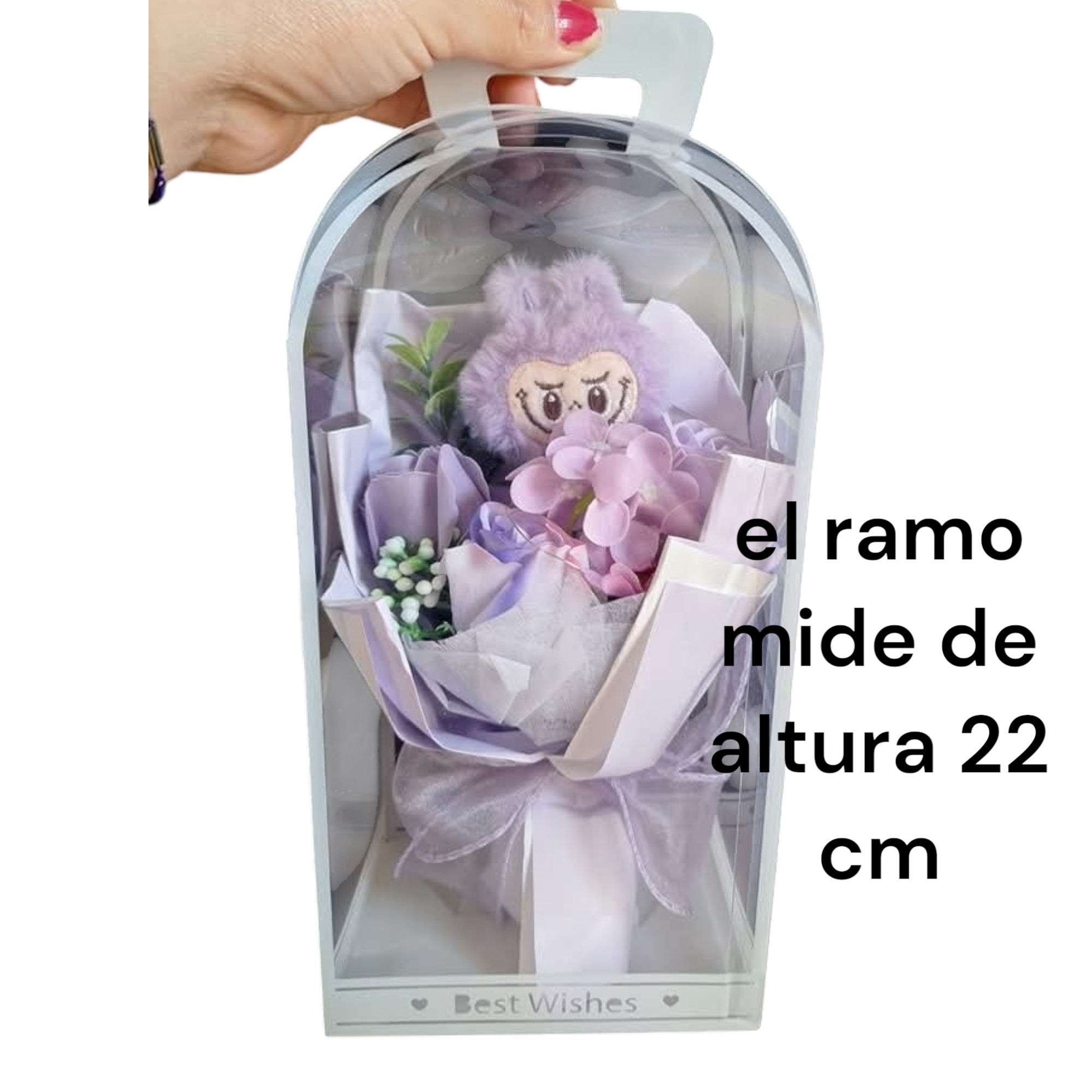 Ramo de flores labubu, regalo kawaii, con luz led