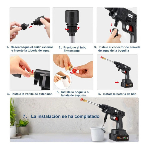 Pistola para hidrolavadoras Adeske A1001B electrica inalambrica y portatil negro