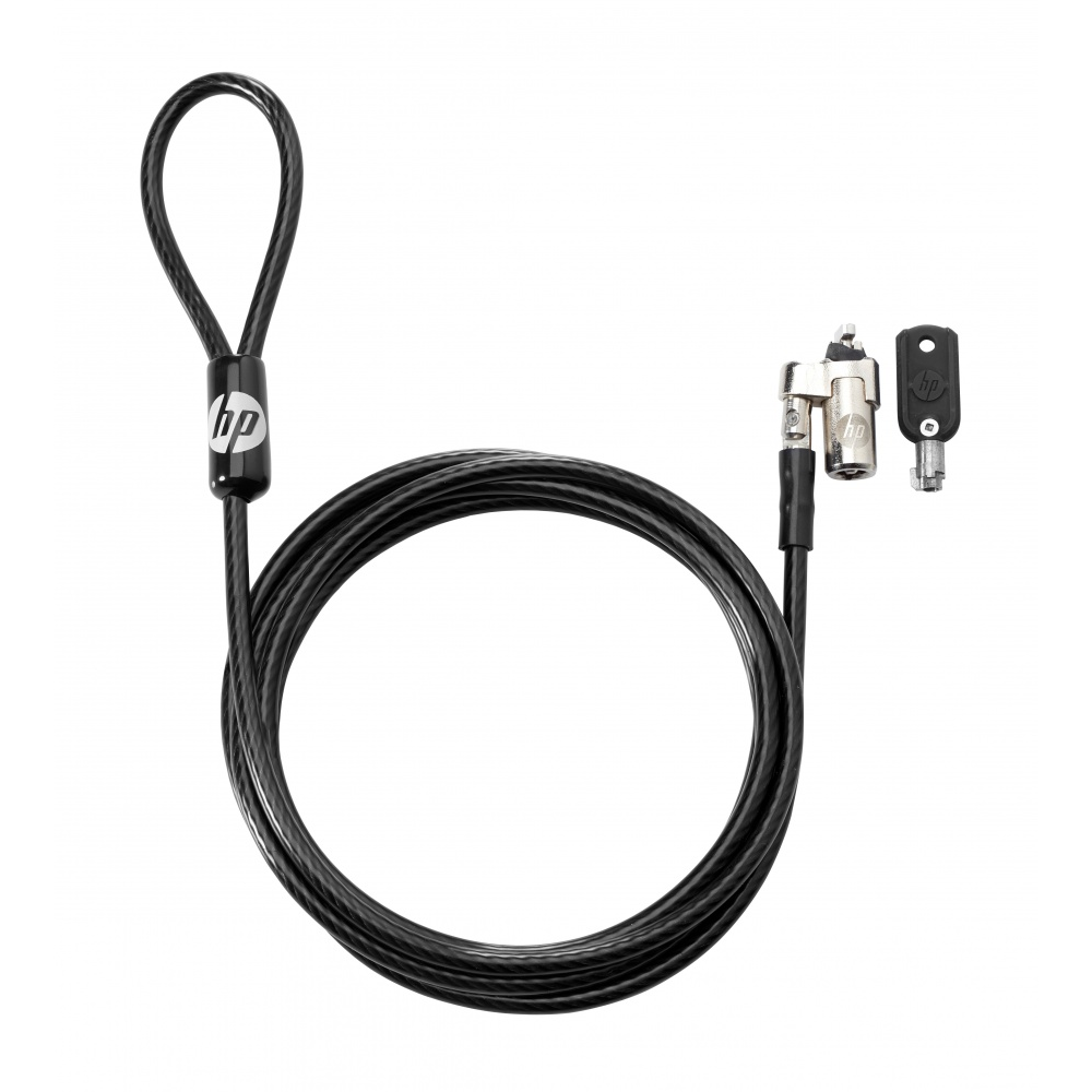 HP Candado con Llave para Laptop, 1.83 Metros, Negro.