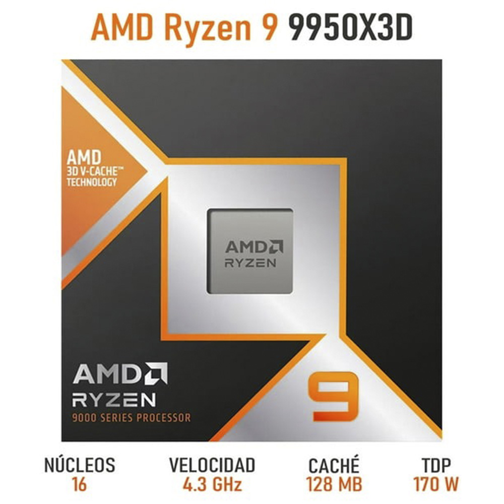 PROCESADOR AMD RYZEN 9 9950X3D 5.7GHZ 100-100000719WOF 