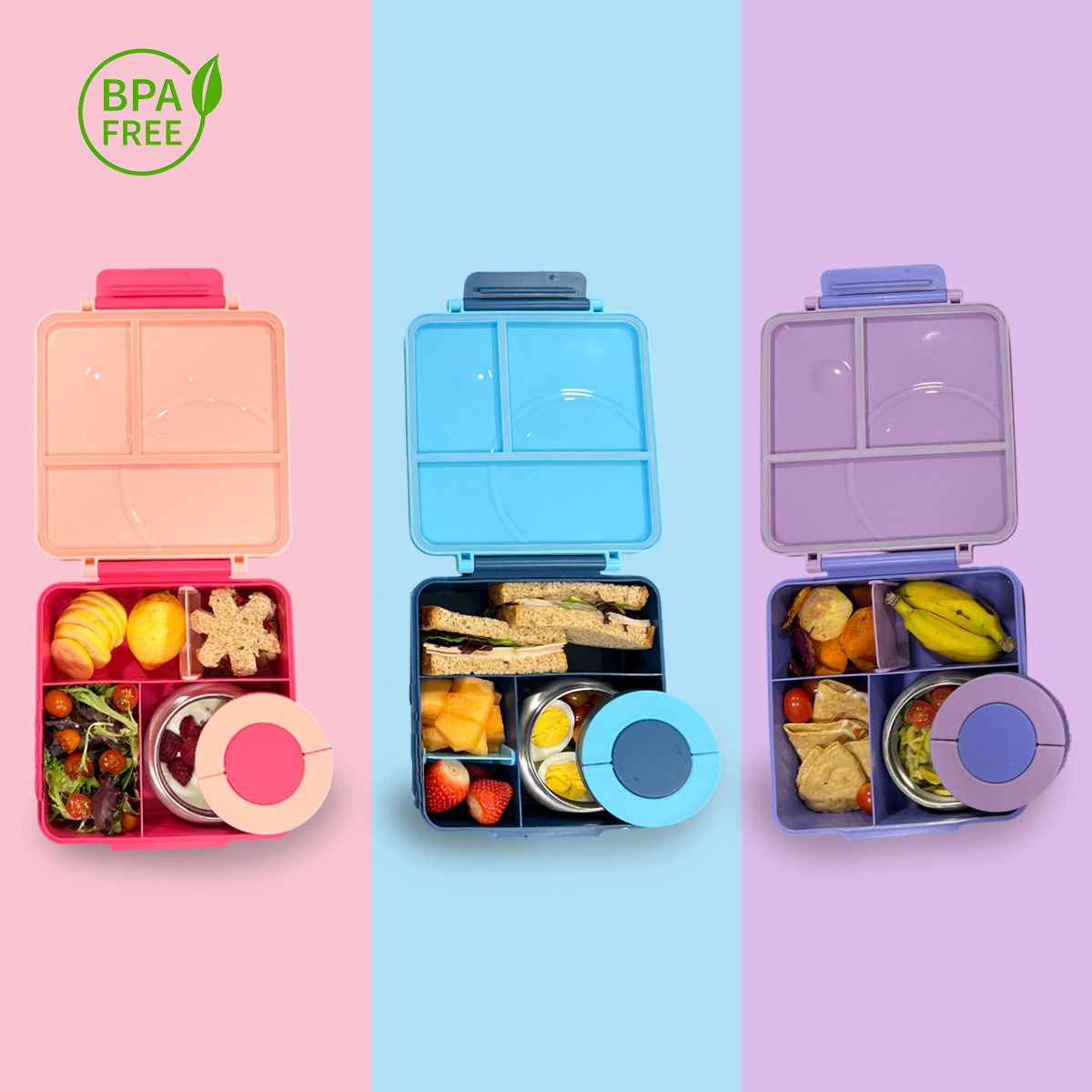Lonchera para niña tipo omiebox incluye termo, bento box c 4 compartimentos modulables de gran capacidad, lunch box con sellado hermético anti-fugas, caja de almuerzo BPA Free
