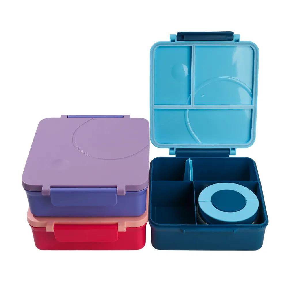 Lonchera niña y niño tipo omiebox incluye termo, bento box c 4 compartimentos modulables de gran capacidad, lunch box con sellado hermético anti-fugas, caja de almuerzo BPA Free