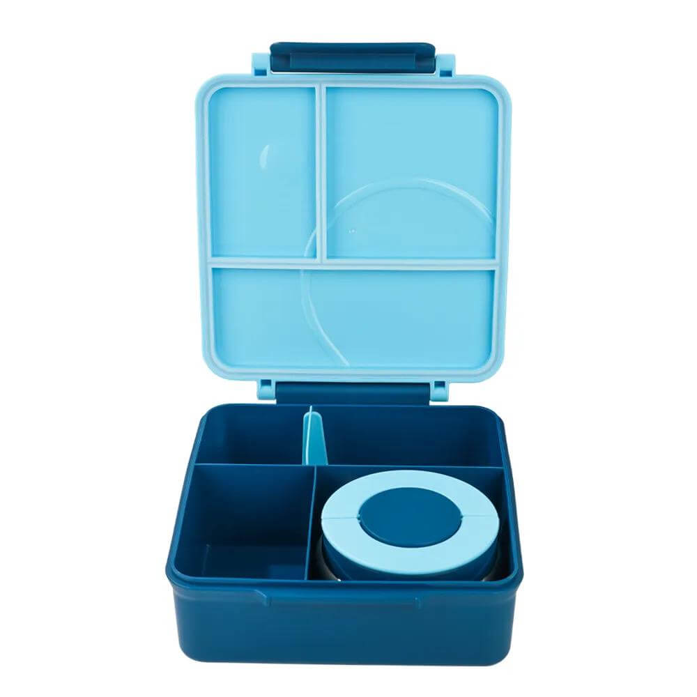 Lonchera niña y niño tipo omiebox incluye termo, bento box c 4 compartimentos modulables de gran capacidad, lunch box con sellado hermético anti-fugas, caja de almuerzo BPA Free