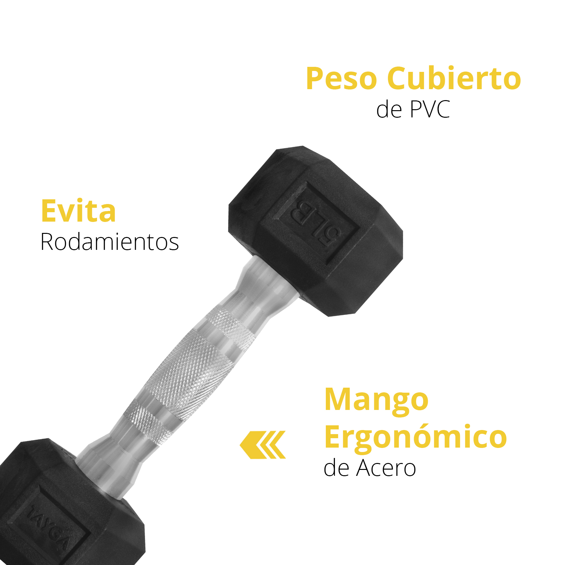 Tayga par de mancuernas hexagonales PVC 5 lb