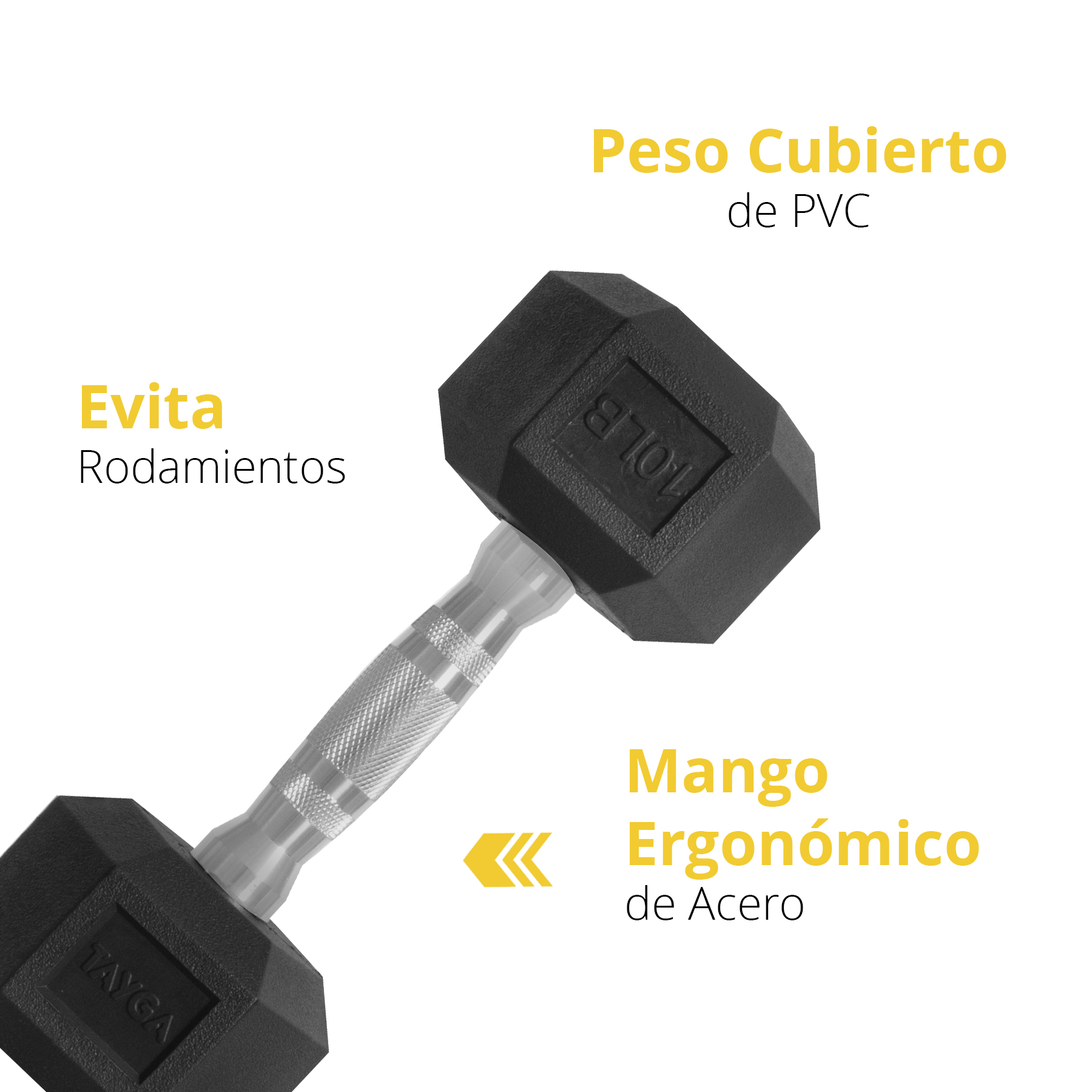 Tayga par de mancuernas hexagonales PVC 10 lb