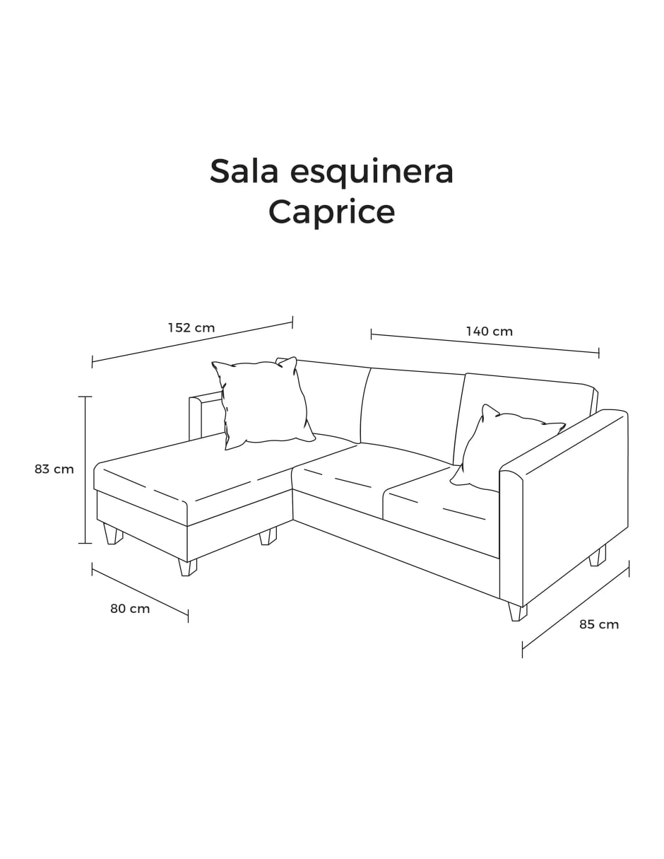 Sala Modular Esquinera Caprice , Negro