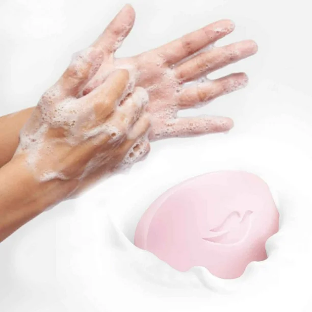 Dove Rosa Barra de Belleza, Jabón Hidratante con Crema Humectante y Vitamina C, Pack 6 x 135 g