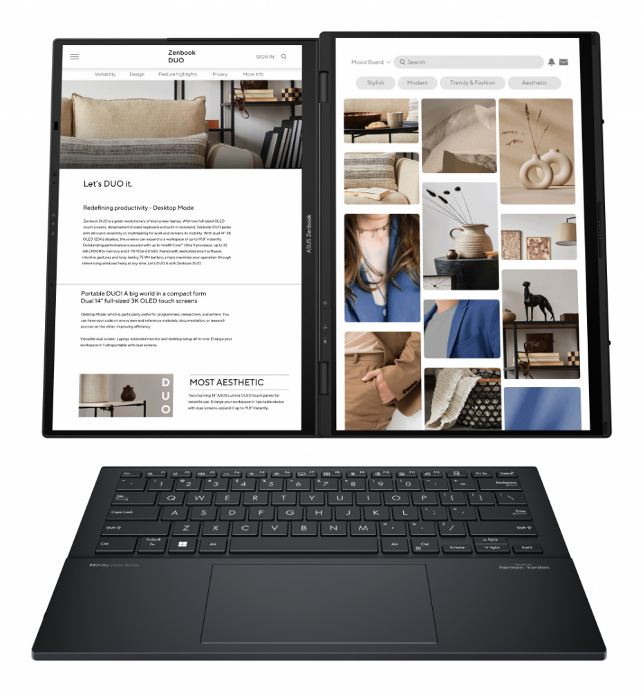 Laptop ASUS Zenbook Duo 14" 2880x1800 Táctil, Intel Core Ultra 9-185H, 32GB, 2TB SSD. 