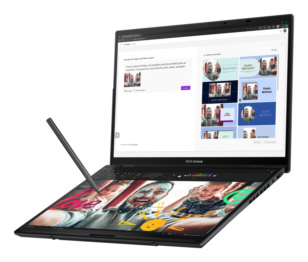 Laptop ASUS Zenbook Duo 14" 2880x1800 Táctil, Intel Core Ultra 9-185H, 32GB, 2TB SSD. 