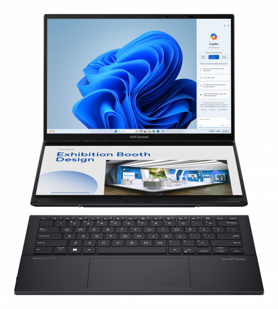 Laptop ASUS Zenbook Duo 14" 2880x1800 Táctil, Intel Core Ultra 9-185H, 32GB, 2TB SSD. 