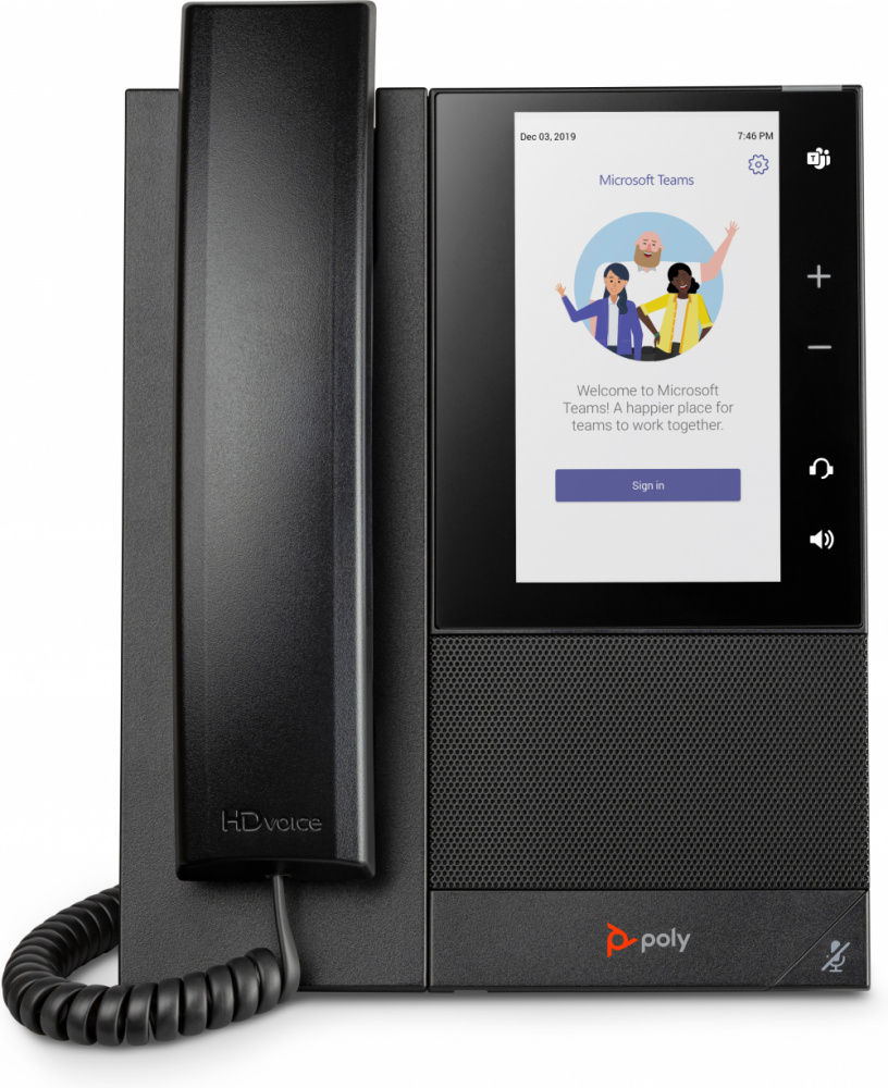 Poly Teléfono IP CCX 505 5", Alámbrico, 24 líneas, Altavoz, Negro.