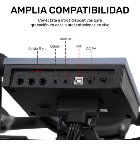 Bateria Electrica Electronica Digital Set 9 Piezas Pedales Audiotek
