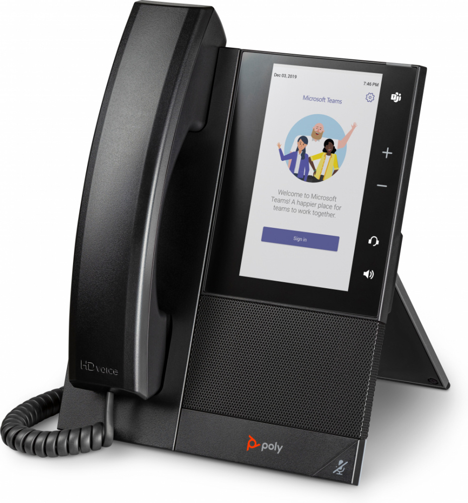 Poly Teléfono IP CCX 505 5", Alámbrico, 24 líneas, Altavoz, Negro.