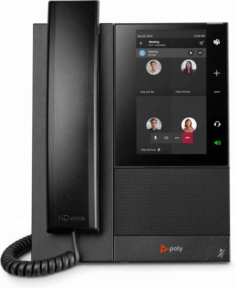 Poly Teléfono IP CCX 505 5", Alámbrico, 24 líneas, Altavoz, Negro.