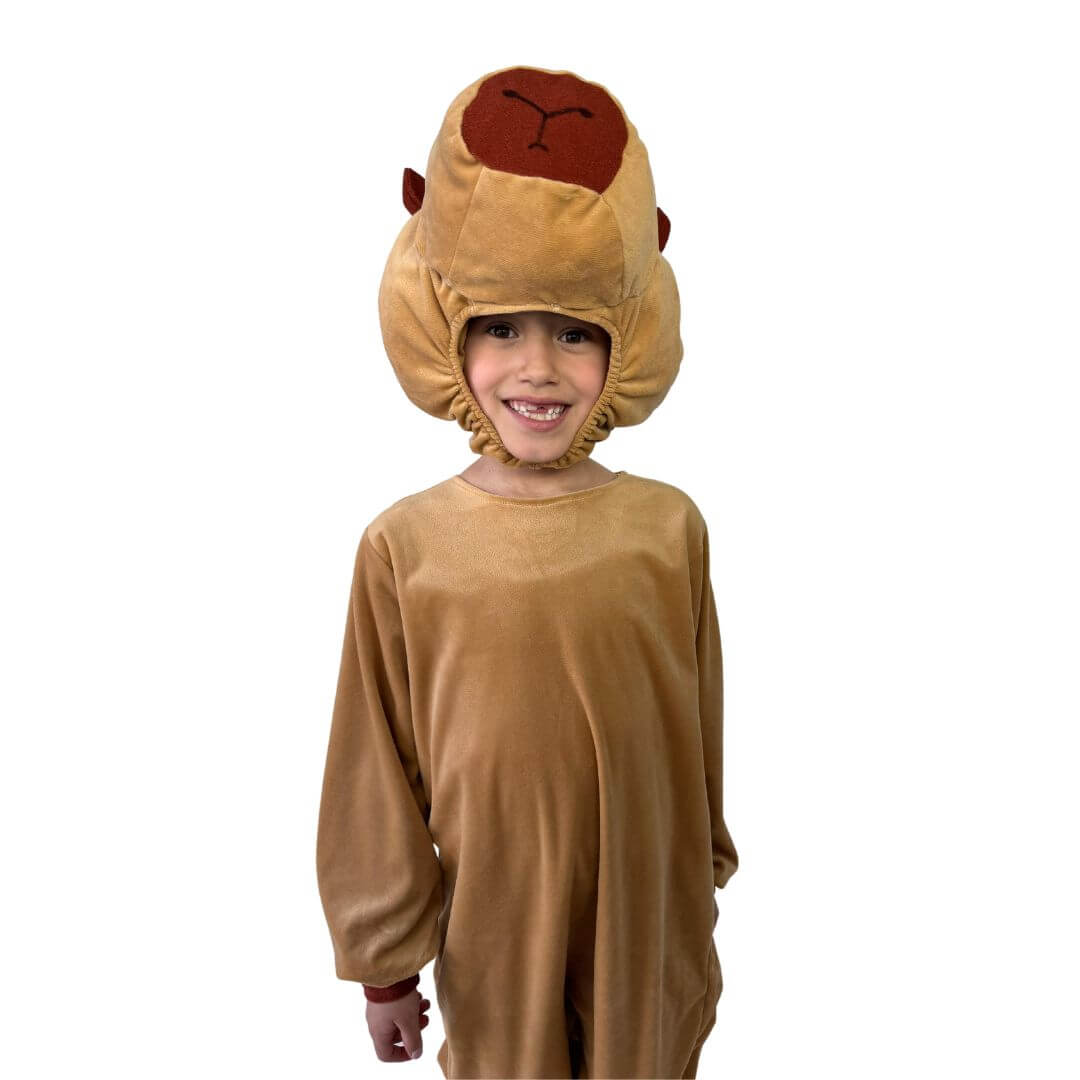 Disfraz de Capibara - Traje de la Primavera Niñas y Niños - Mameluco con Gorra - Disfraces Infantiles Capibaras Kawaii - Vestuario Halloween Capybara