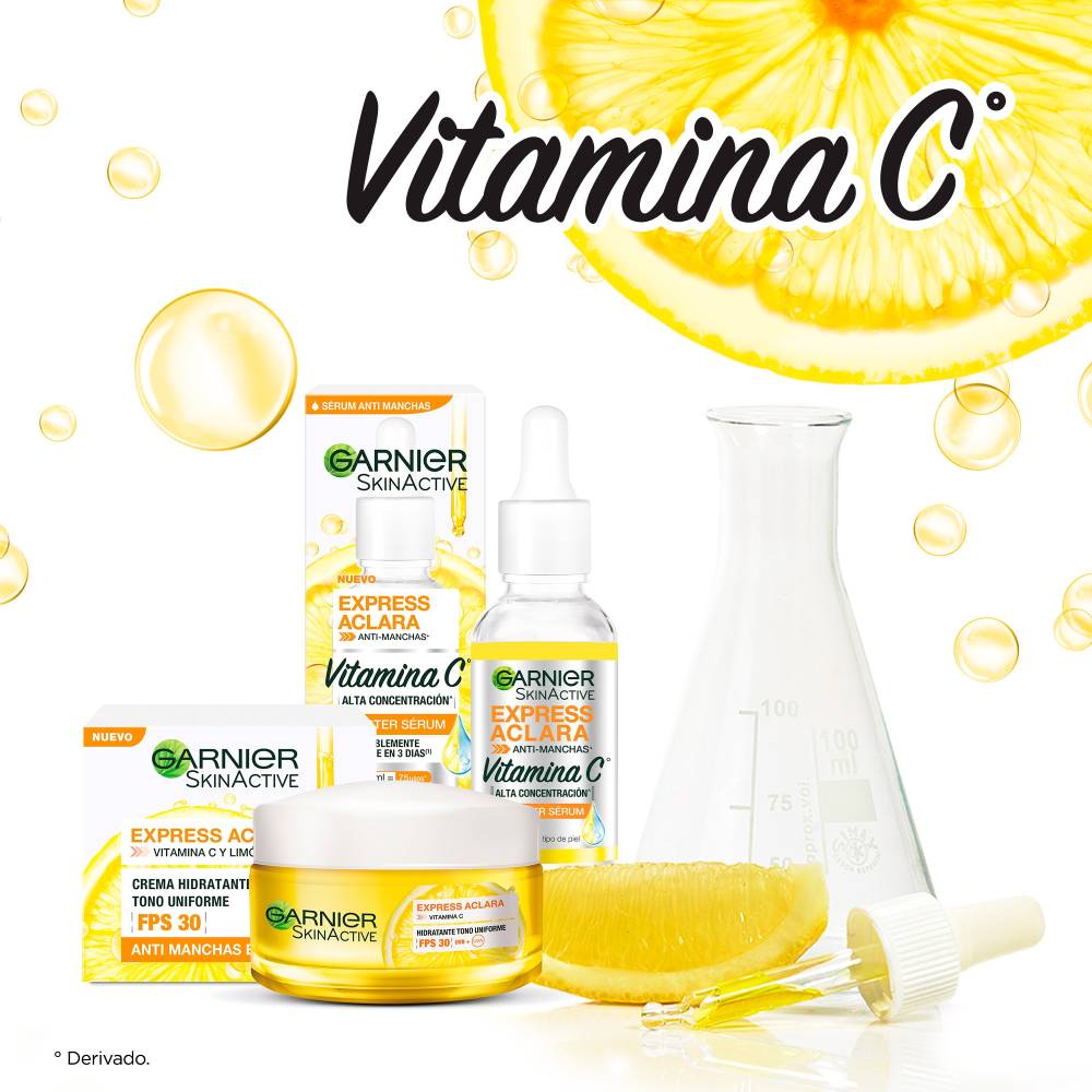 Garnier Sérum y Crema, Vitamina C, FPS 30, Niacinamida, Reduce Manchas y Unifica el Tono, 2 Piezas