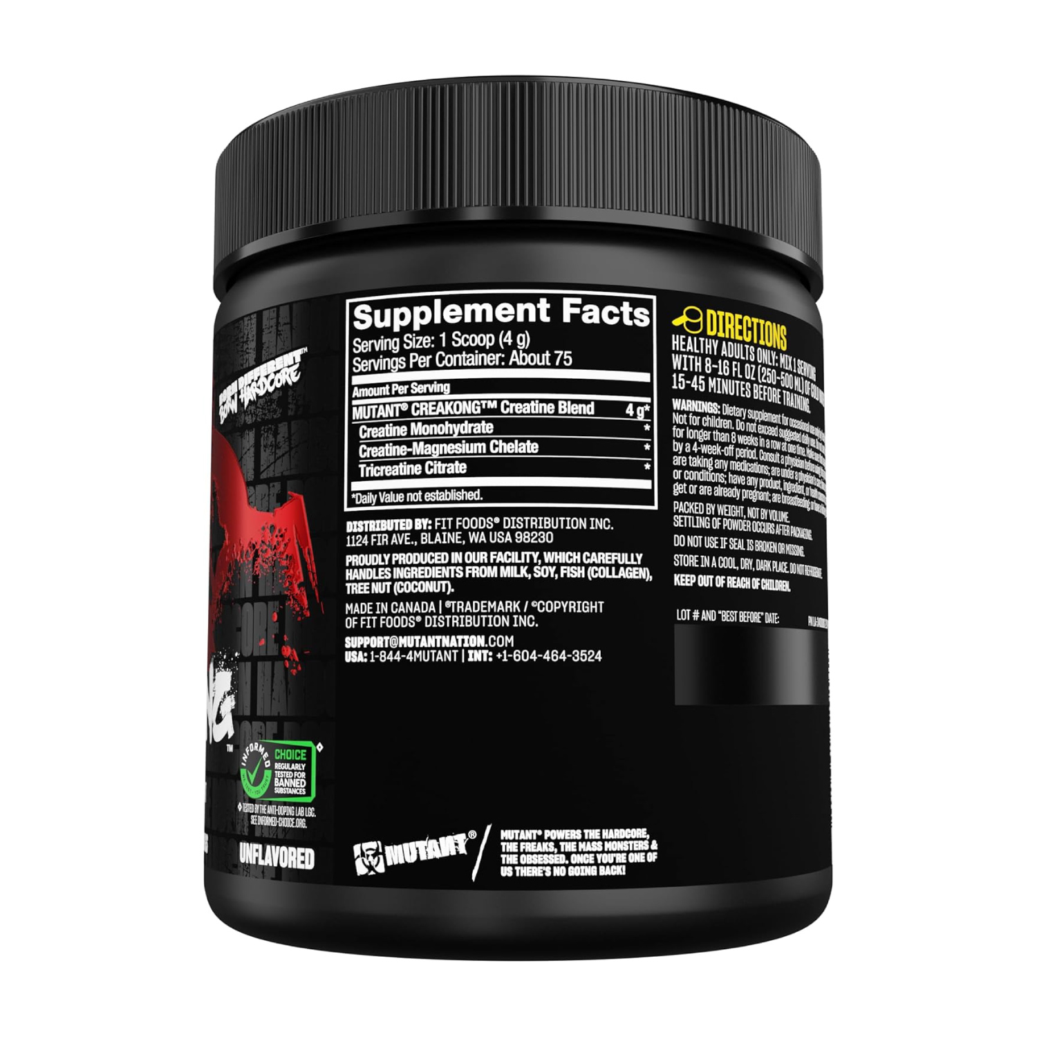 Creatina Mutant Creakong 300g 75 Serv.