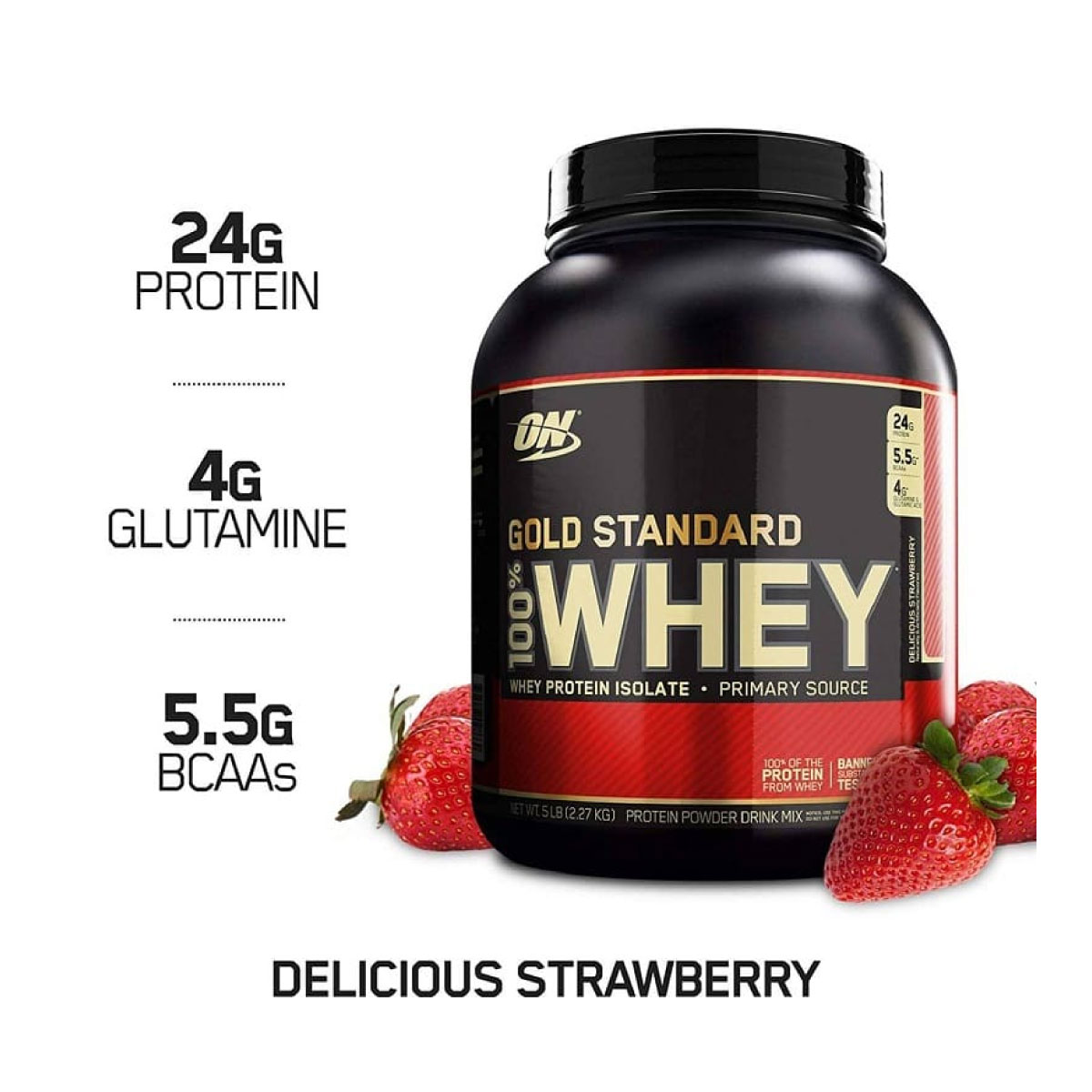 Proteina ON Optimum Nutrition Gold Standard 100% Whey 5 Lbs. 74 Serv. - Chocolate