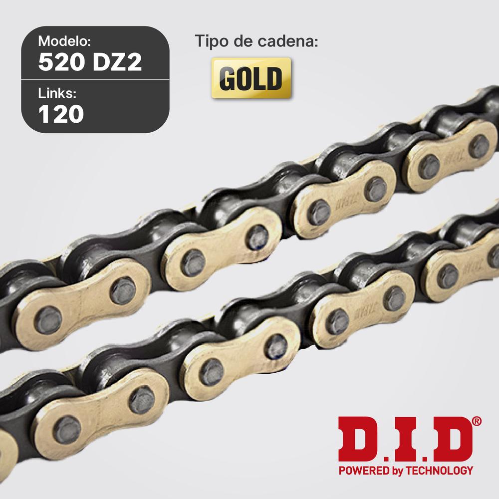 Cadena 520DZ2x120 DID dorada