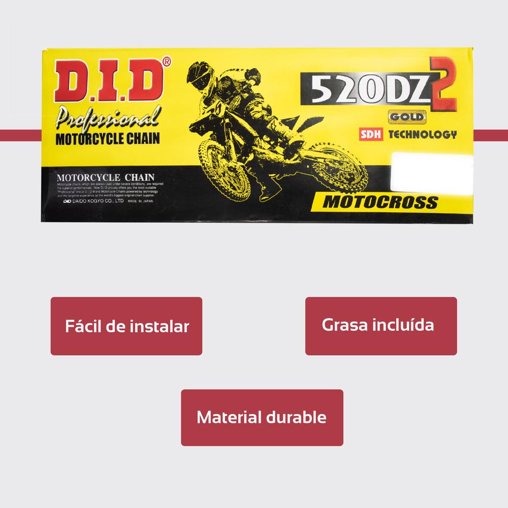 Cadena 520DZ2x120 DID dorada