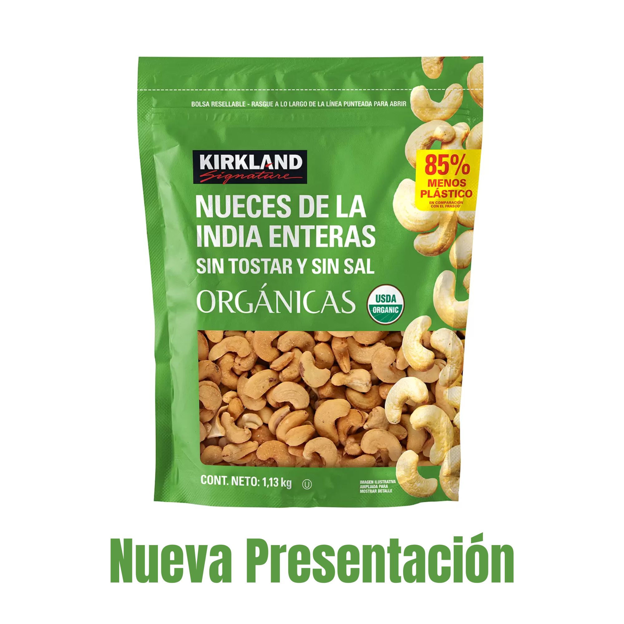 Nueces De La India Orgánicas Sin Sal Y Sin Tostar 1.13 Kg