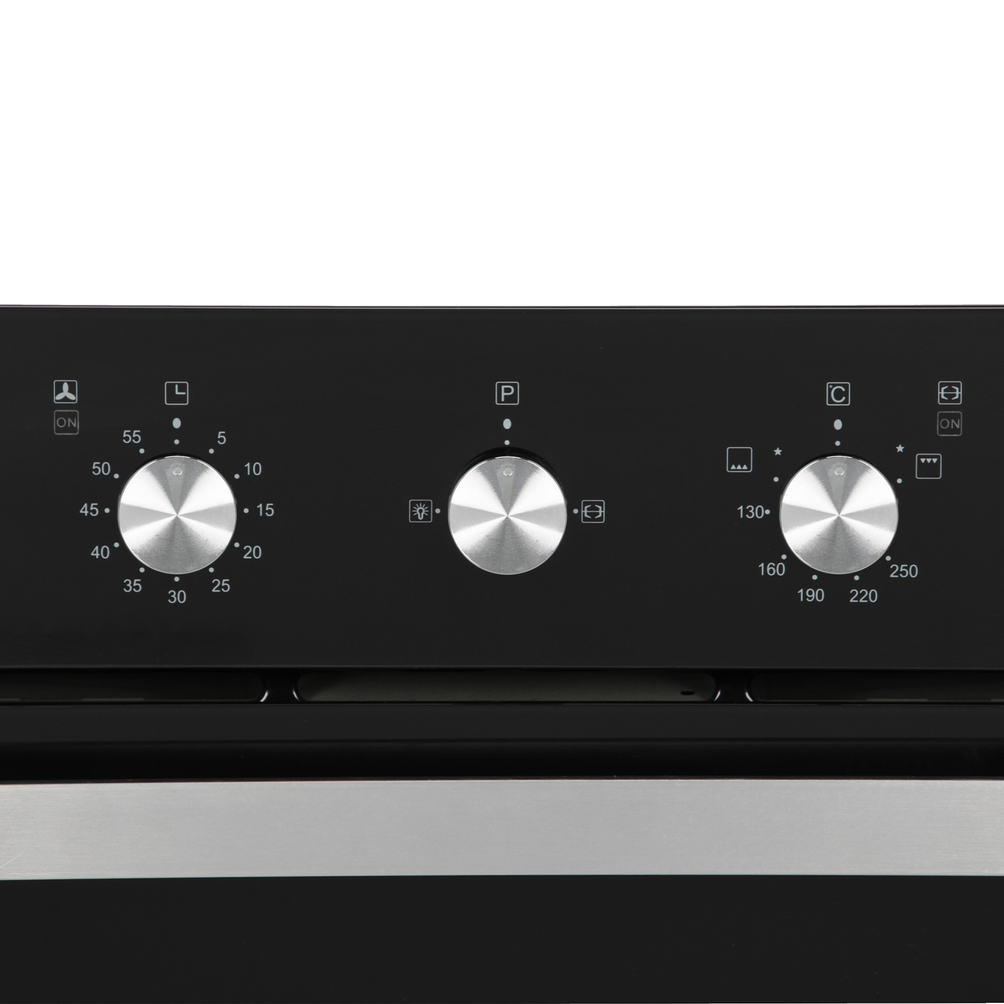 TRICOMBO Campana 90cms Cristal Curvo Tipo Pared Control Digit + Parrilla Cristal Templ Negro 87cm 5 Q + Horno Gas 60 cm.