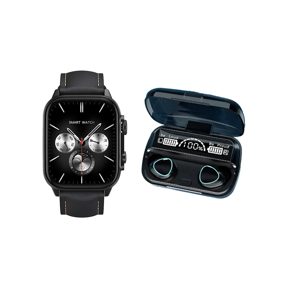 Combo Smartwatch G-tide S5 Pro Negro Hombre+ Audífonos M10
