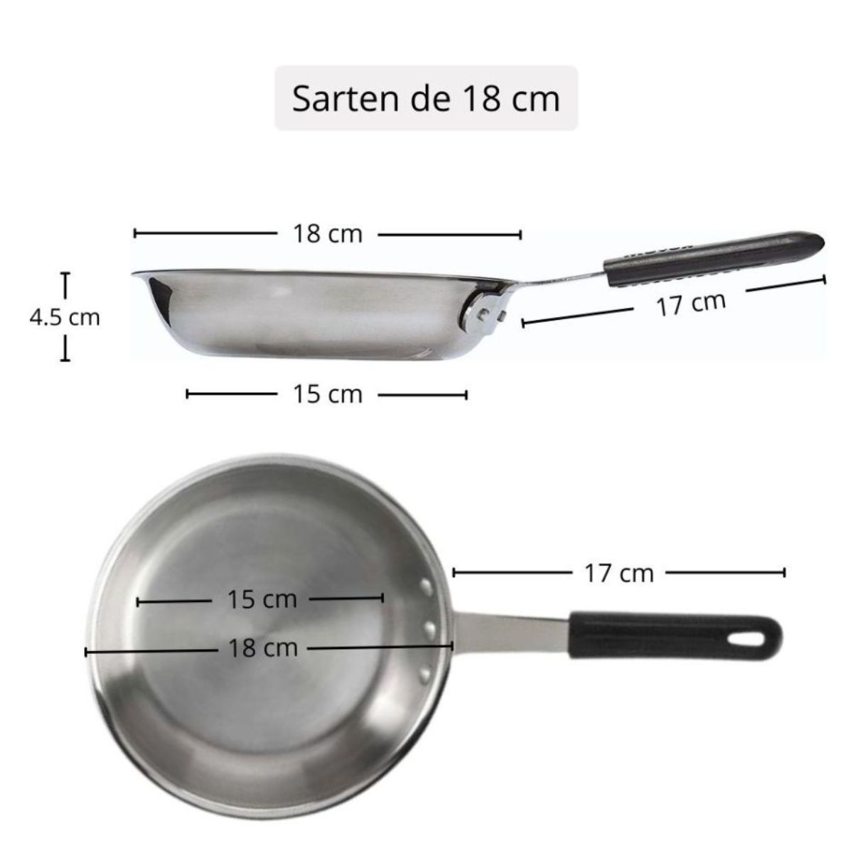 Moven Sarten De Acero Inoxidable de 18cm