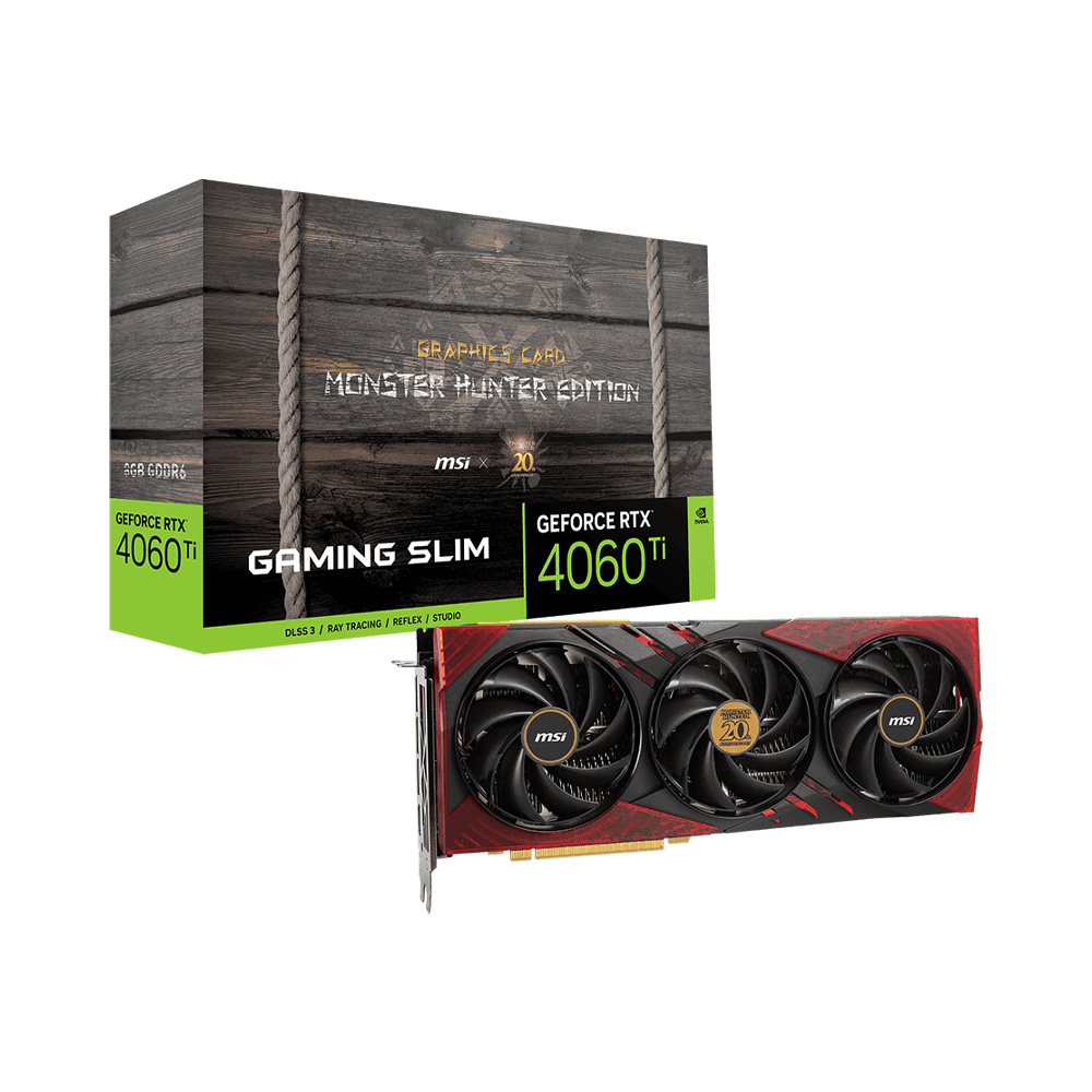 TVIDEO MSI RTX4060TI 8G GAMING SLIM MONSTER HUNTER EDITION HDMI DP 128BIT GDDR6 RTX 4060 TI 8G X GC30 MONSTER HUNTER EDITION