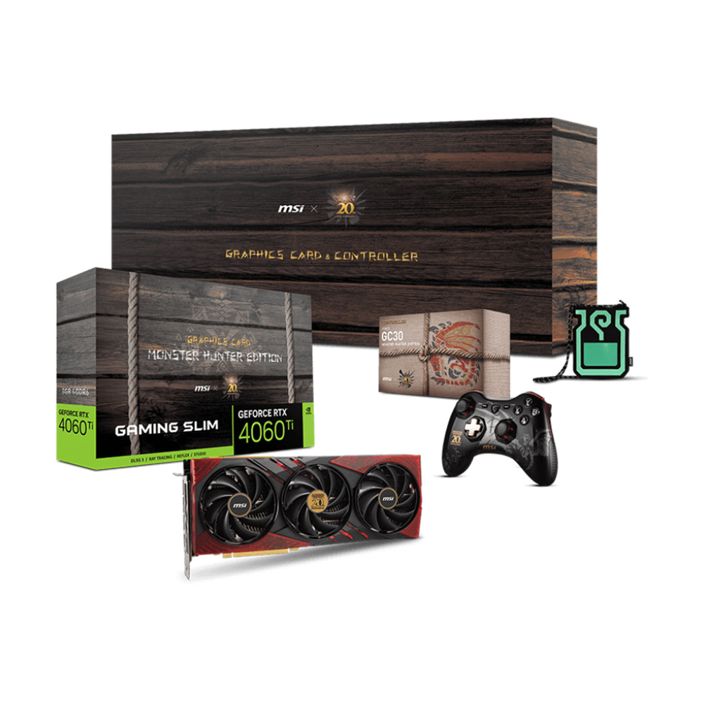 TVIDEO MSI RTX4060TI 8G GAMING SLIM MONSTER HUNTER EDITION HDMI DP 128BIT GDDR6 RTX 4060 TI 8G X GC30 MONSTER HUNTER EDITION