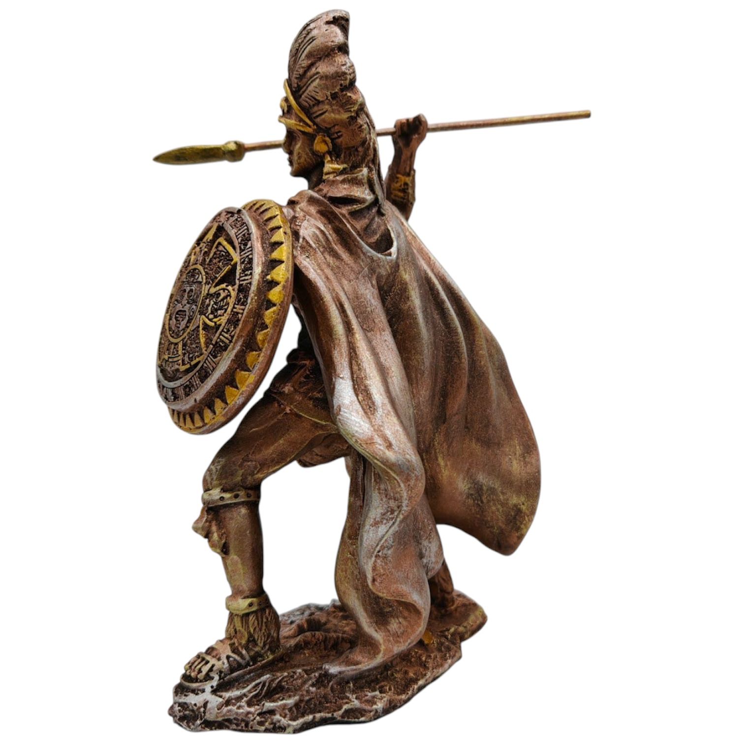  Guerrero Azteca Con Lanza Y Escudo 20cm