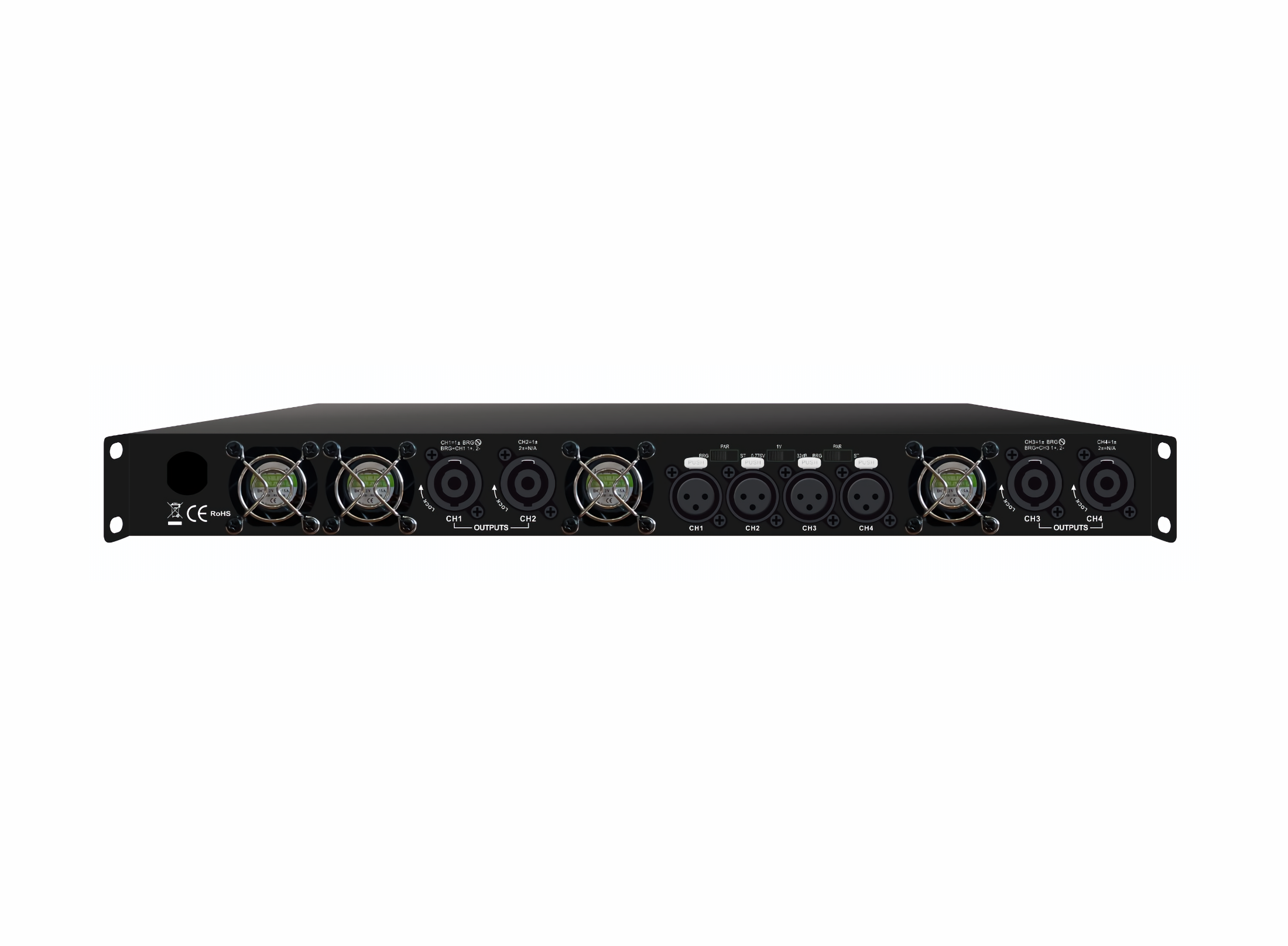 Amplificador Profesional de alta potencia Skrander Z4-1200 4 Canales 1200wx4.