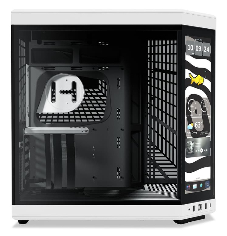 GABINETE HYTE Y70 TOUCH INFINITE EATX S/FUENTE CRISTAL NEGRO/BLANCO CS-HYTE-Y70TI-WB