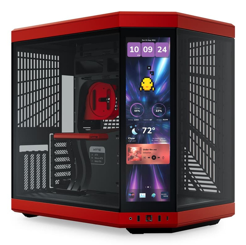 GABINETE HYTE Y70 TOUCH INFINITE EATX S/FUENTE CRISTAL NEGRO/ROJO CS-HYTE-Y70TI-RB