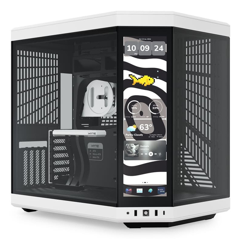 GABINETE HYTE Y70 TOUCH INFINITE EATX S/FUENTE CRISTAL NEGRO/BLANCO CS-HYTE-Y70TI-WB