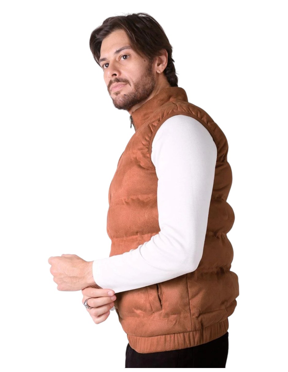 Chaleco Hombre Café Camello
