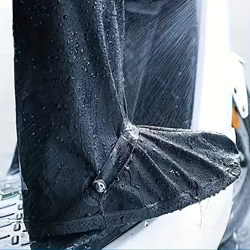 Cubrecalzado Para Lluvia, Impermeable de Silicona, Tenis Zapatos y Botas, Protector Antideslizante Reflejante, Bota Negro